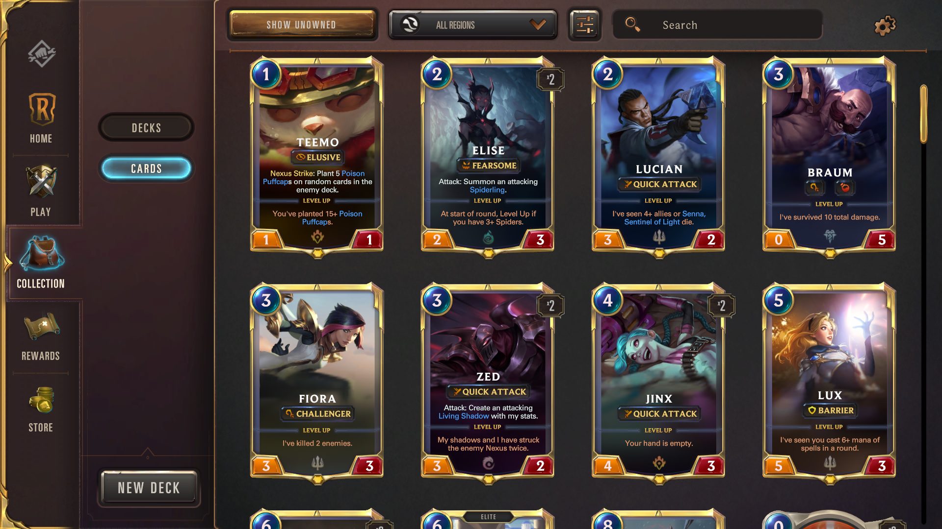From the moment you select cards and choose a deck, you are already playing Legends of Runeterra