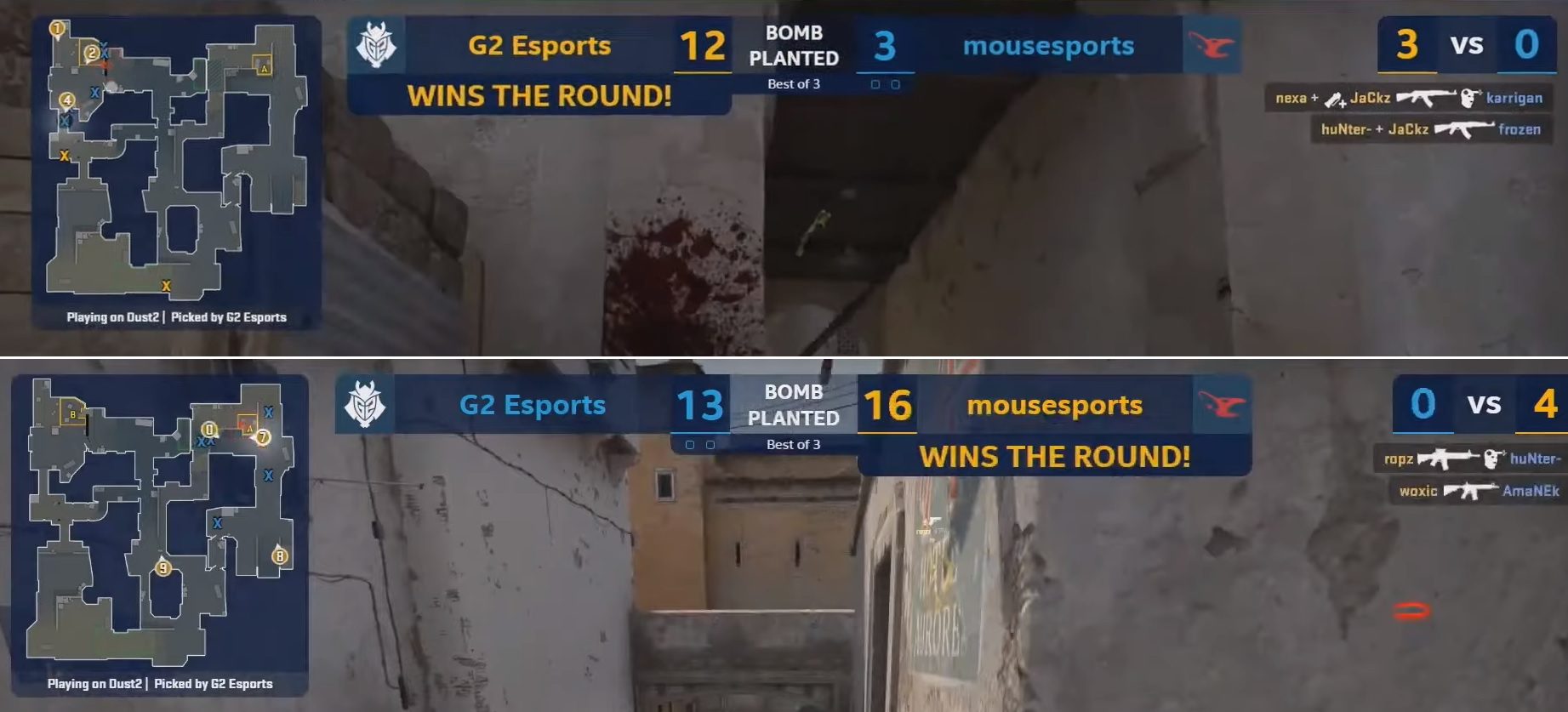Leading 12-3 but still losing 13-16, such a very... G2 style.