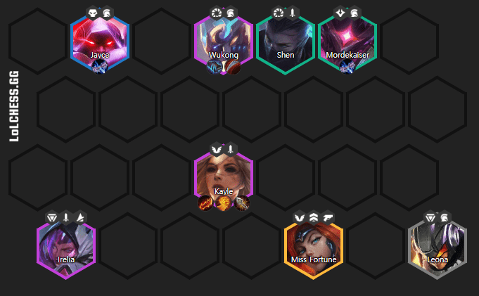 Complete team composition at level 8