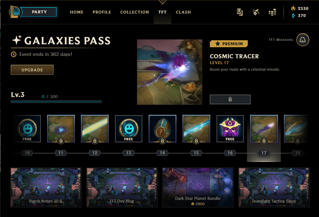You can level up the Galaxy Pass to receive a bullet skin like this