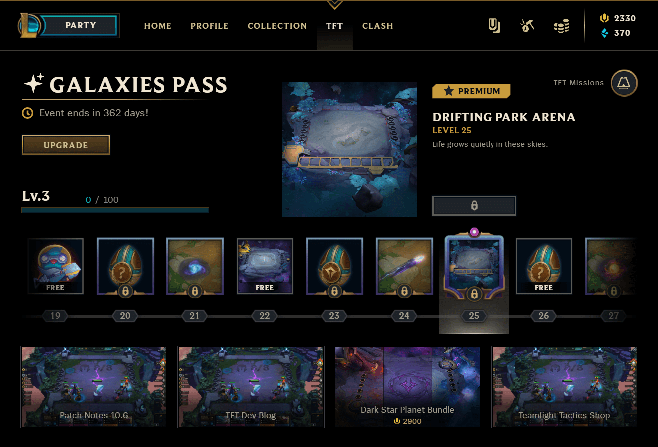 The unique arena of the Galaxy Pass
