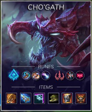 Even as a Support, the Hextech Gunblade + Twin Shadows combo is still essential for Cho'Gath