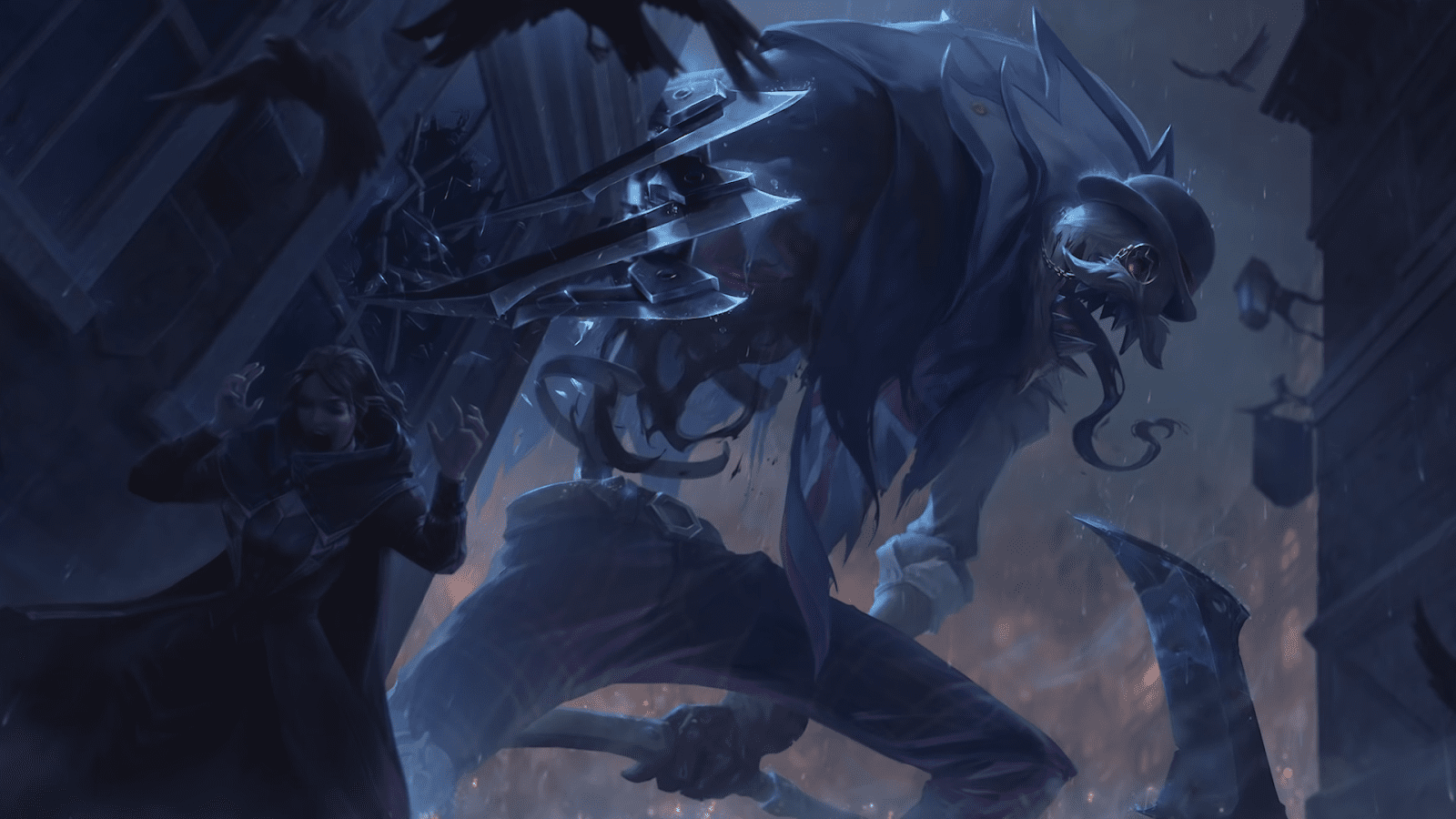 The British skin of Fiddlesticks is called Union Jack Fiddlesticks, designed with inspiration from the urban legend of the infamous butcher Jack the Ripper