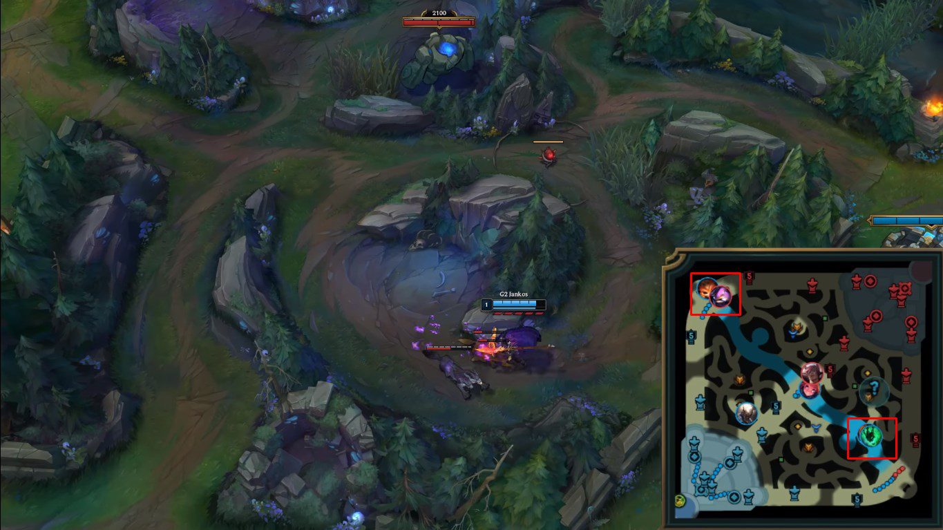 With no need to help the jungle, G2 Esports' two wings can freely push early and set up lane control