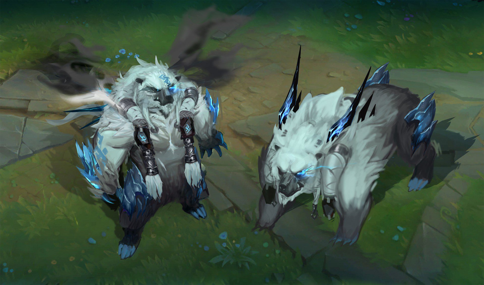 In many sketches revealed by Riot Games, Volibear will have an animation of moving on all fours similar to the current Q - Charge skill