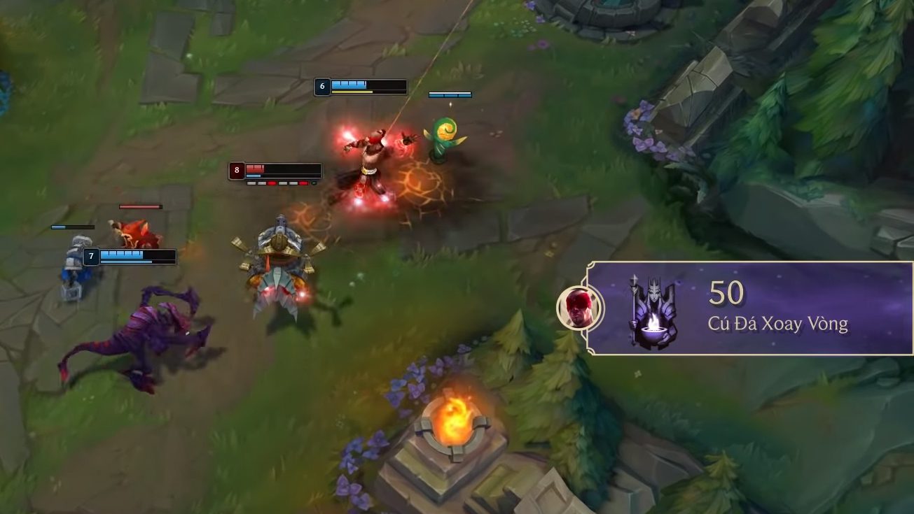 INGAME DIVINE FIRE LEE SIN SPINNING KICK.