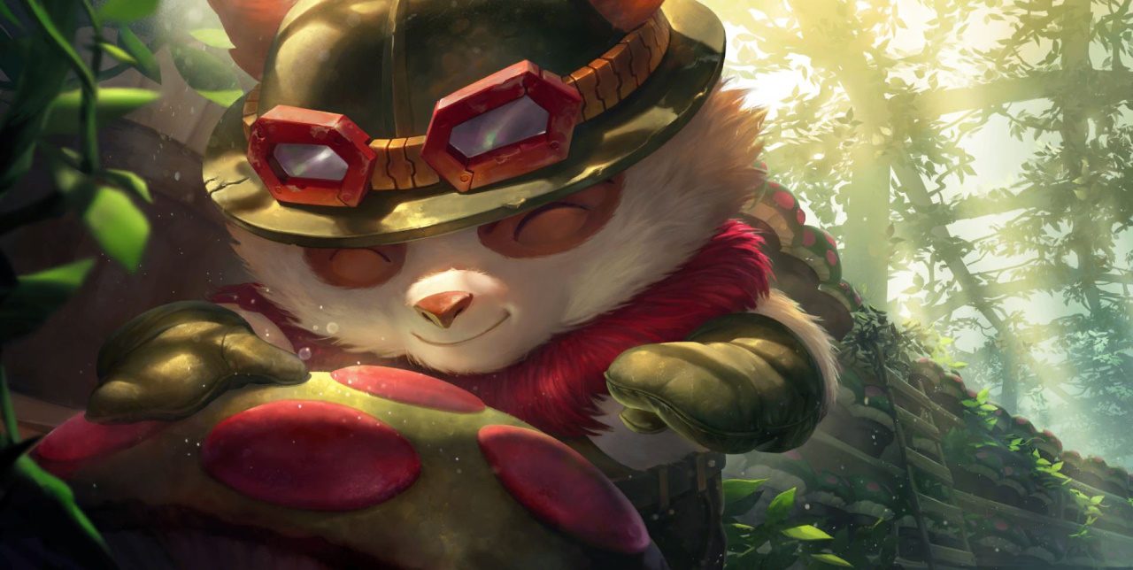 Teemo can spread his mushrooms into a vast network to ensure safety while split-pushing