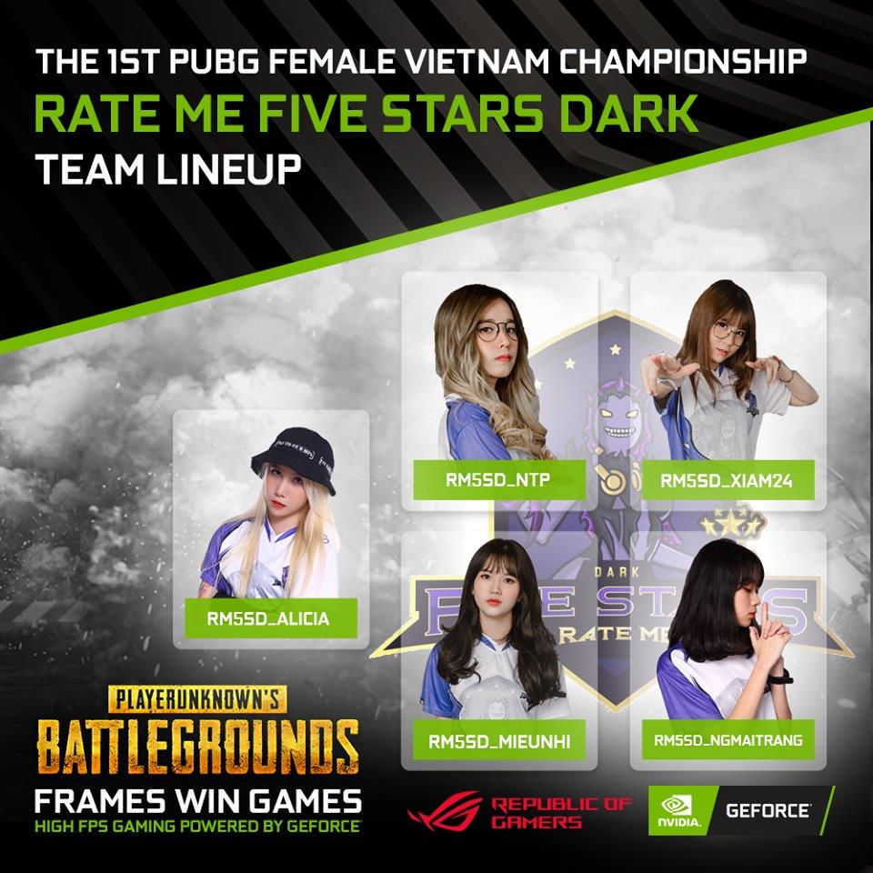 The beautiful girls of Rate Me Five Stars Dark are the first team to register for the tournament