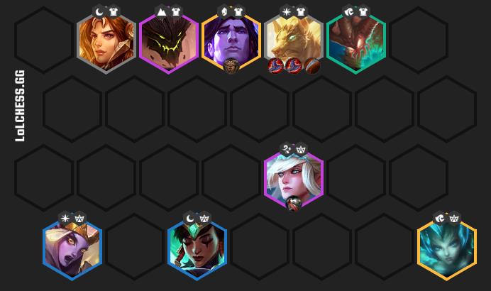 The composition includes 6 Guardians, 4 Mystics, 2 Waters, and 2 Moons.
