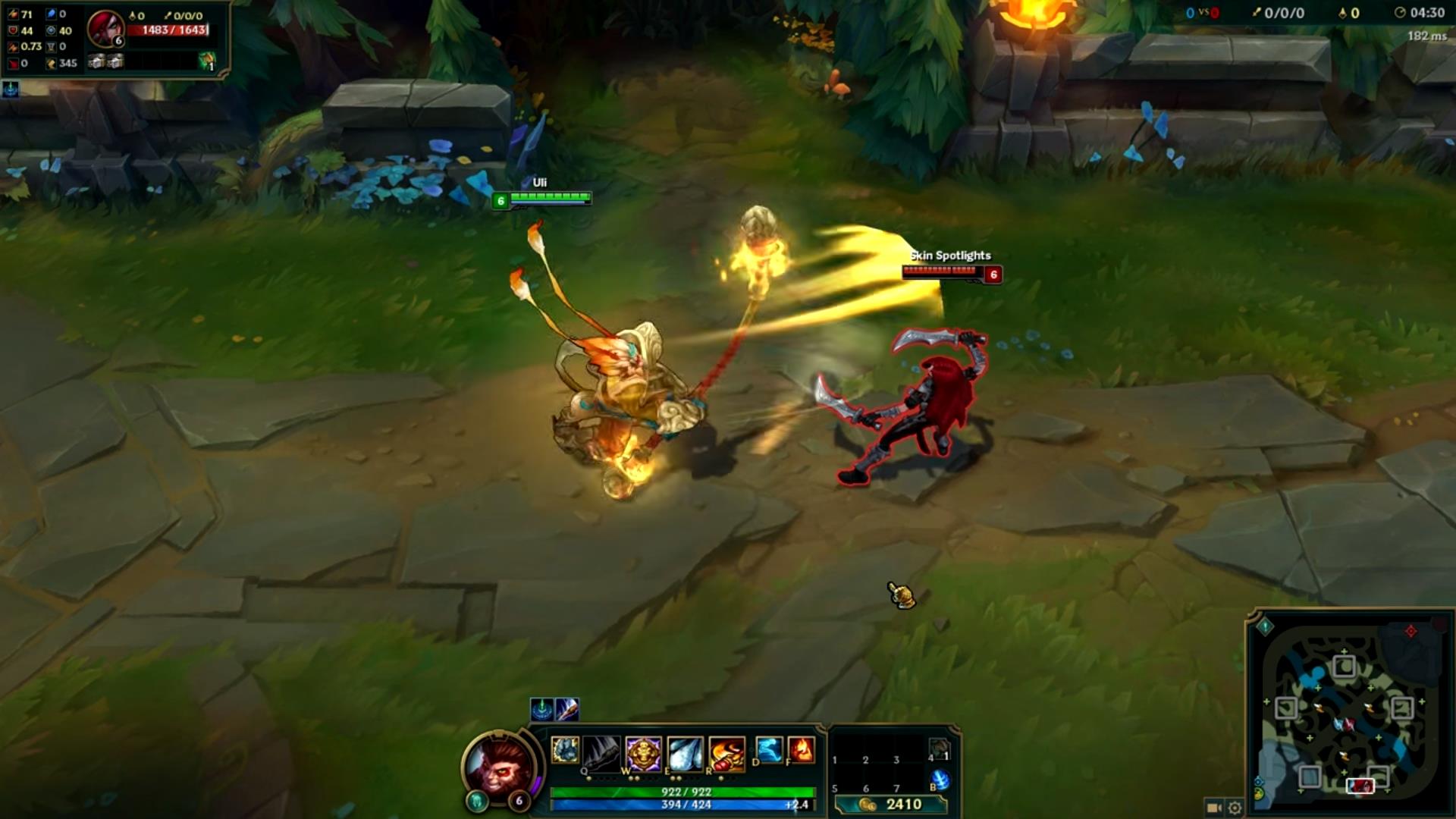 - Additional damage 30 – 110 (plus 70% of attack power). Attack range increases 75 – 175 corresponding to each level. Enemies hit will have their armor reduced for 4 seconds. Skill casting time is proportional to Wukong's attack speed.