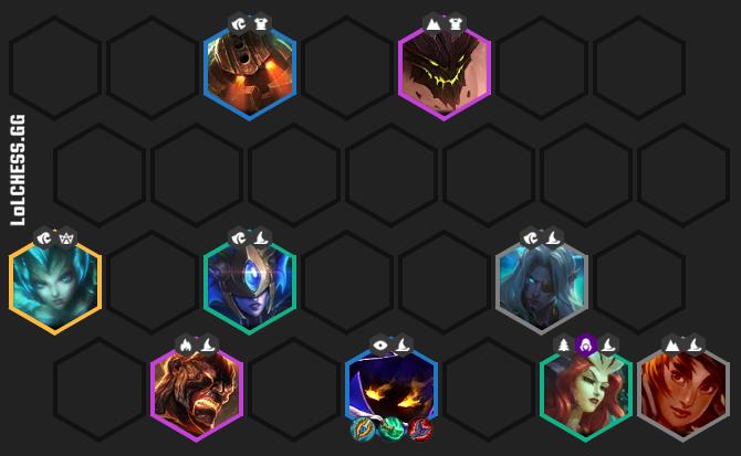 You can play Veigar with 6 Sorcerers or 6 Shadows, both are strong