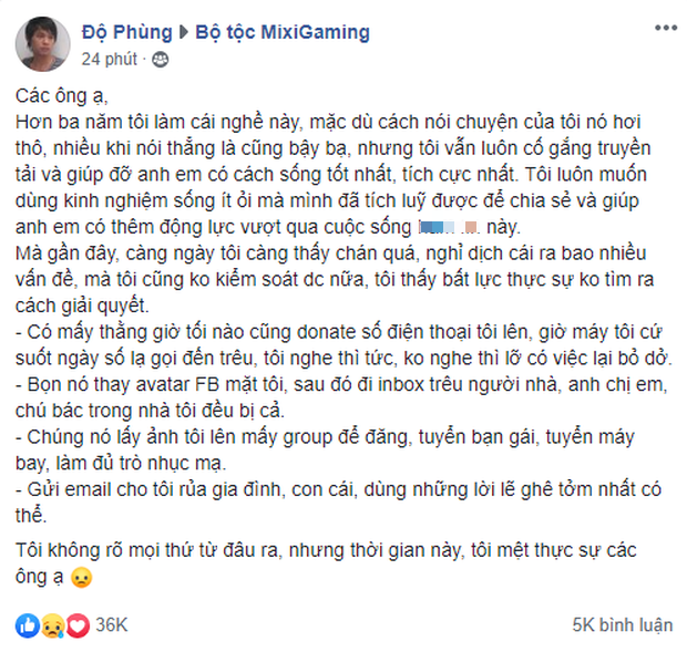 Do Mixi's letter when being harassed too much by trolls.