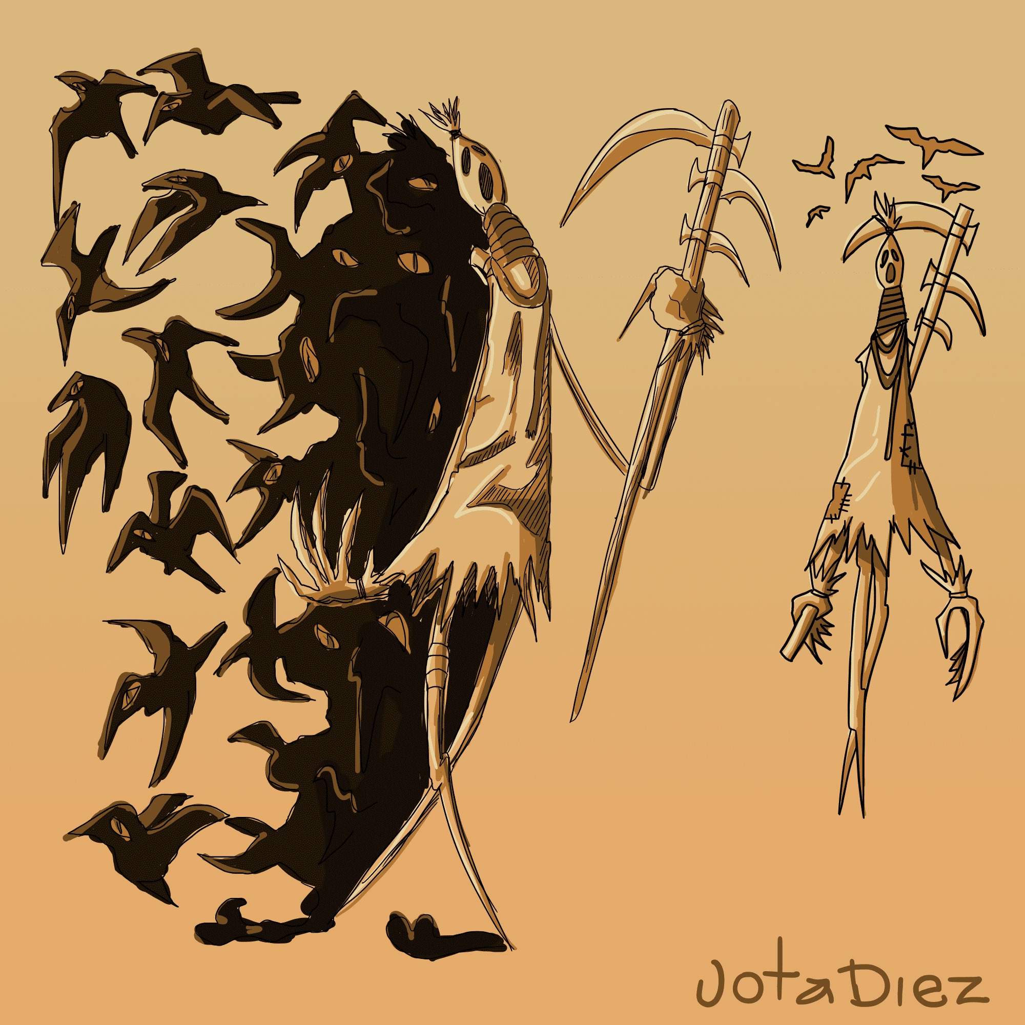 The idea of gamer Jota Diez, according to which the scarecrow is just a decoy for Fiddlesticks, his true power belongs to the darkness, symbolized by the flock of black crows hidden behind the scarecrow