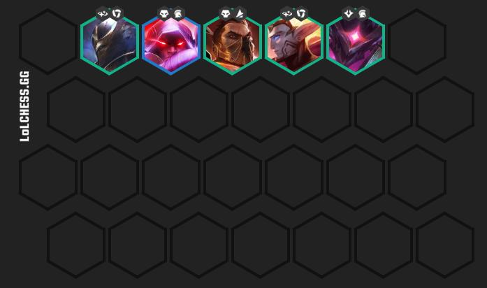 Starting lineup with 2 Celestial, 2 Guardian, 2 Vanguard, and 2 Pirate