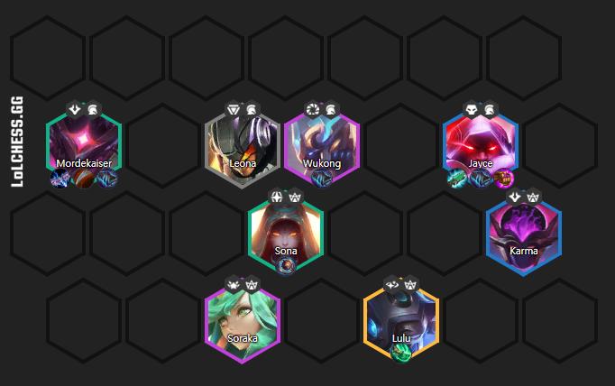 Composition includes 4 Mystics and 4 Vanguard