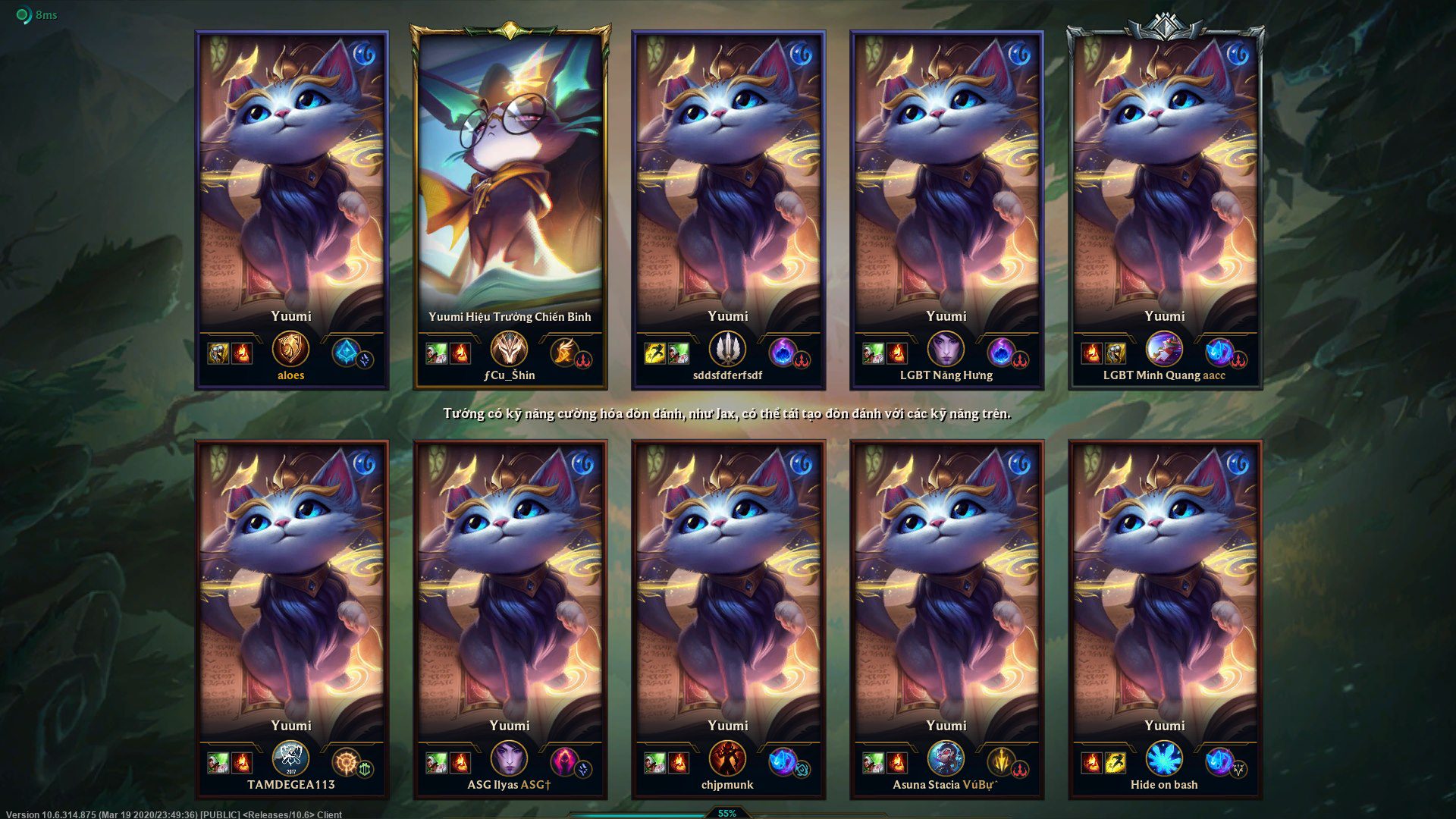 The new champion Yuumi is very popular in the One For All mode