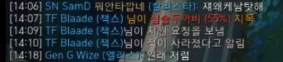 TF Blade's teammates ask - Kalista: Why does this guy keep blaming others? Elise: He's always like that.