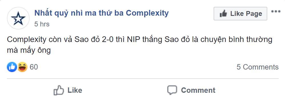 Complexity fans also took this opportunity to troll Astralis fans