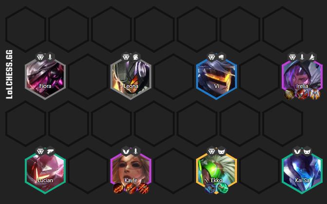Recommended composition includes 6 Super Tech, 2 Saints, 2 Spies, and 3 Bladesmen