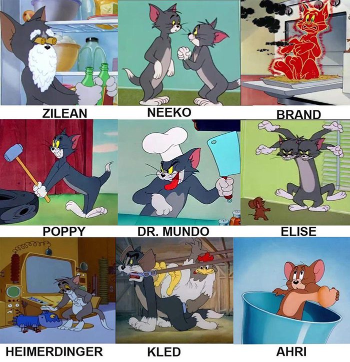 Kled looks a bit ironic, while the Heimerdinger cosplay also reminds fans that Tom the cat is also a genius in mechanics.
