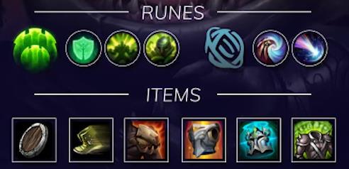 Recommended items and rune page for Tahm Kench