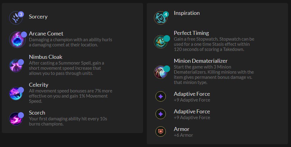 Standard rune setup for Rumble Support
