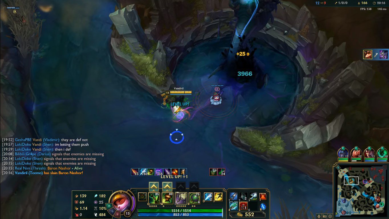 'I casually dealt 3966 damage in one hit to Baron' - Teemo said