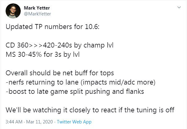 Updates on the Teleport spell in patch 10.6