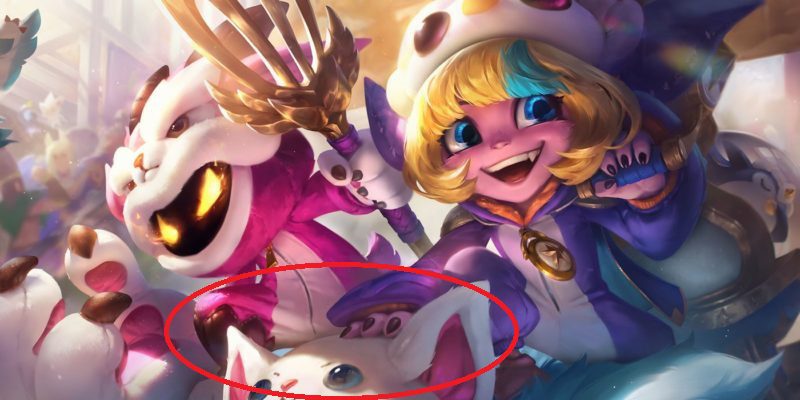 The red circled area is the hat that Urgot Cosmic Pajama is wearing