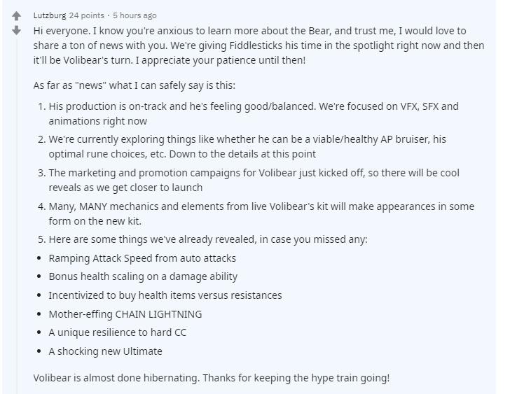 Riot Lutzburg shared that promotional campaigns for Volibear have begun and this champion will be released soon