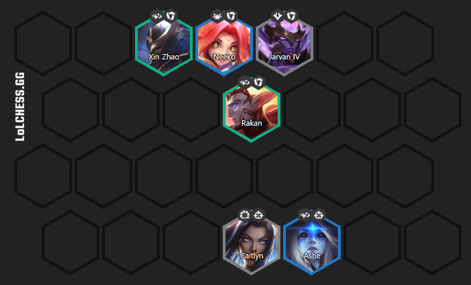 Completing the core composition at level 6 with 4 Guardians - 2 Marksmen