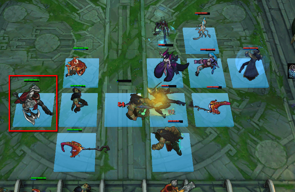 It's hard to believe but the first design of Teamfight Tactics was a vertical battlefield like this