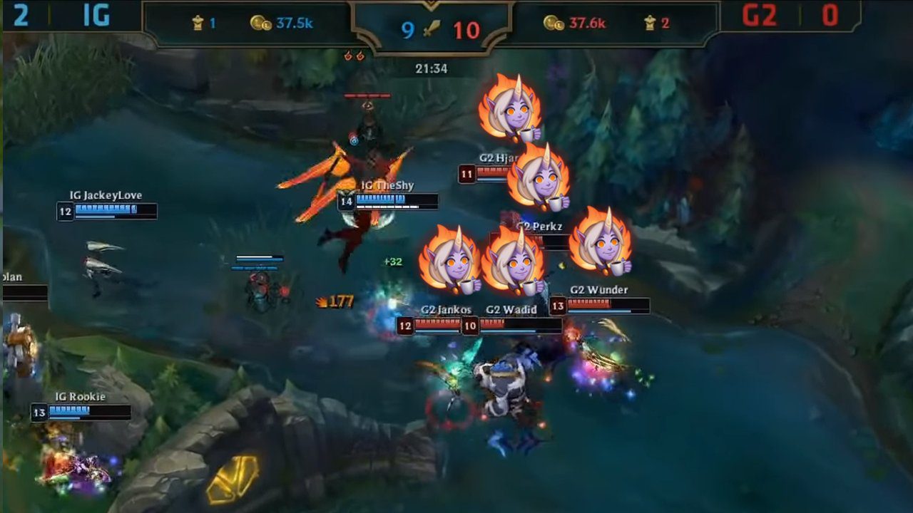 The team's reaction when about to be chopped by The Shy's Aatrox can only be described as 'Oh no!'