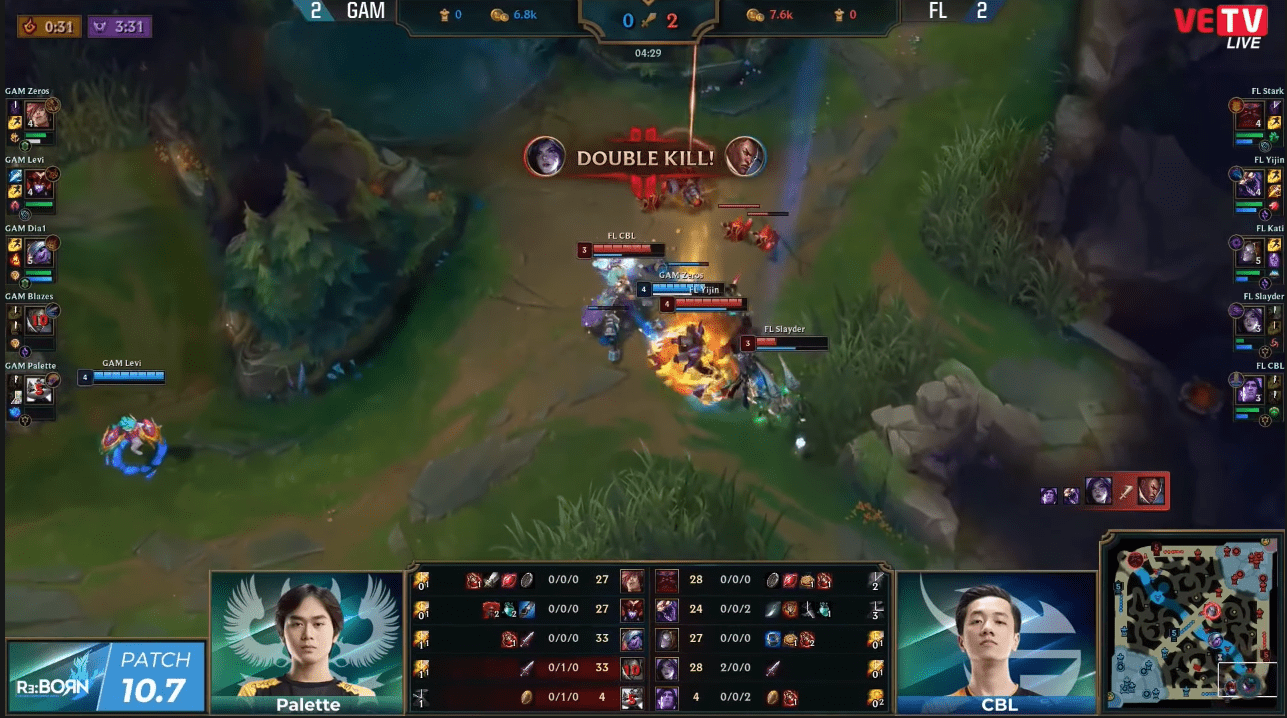 The biggest turning point of the finals occurred just after 4 minutes when Slayder secured 2 kills and GAM lost 3 players