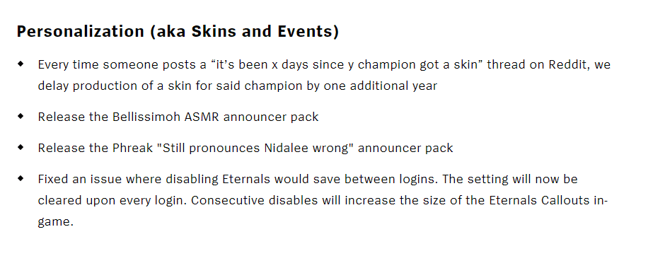 Keep complaining, we won't make skins anytime soon - Riot said