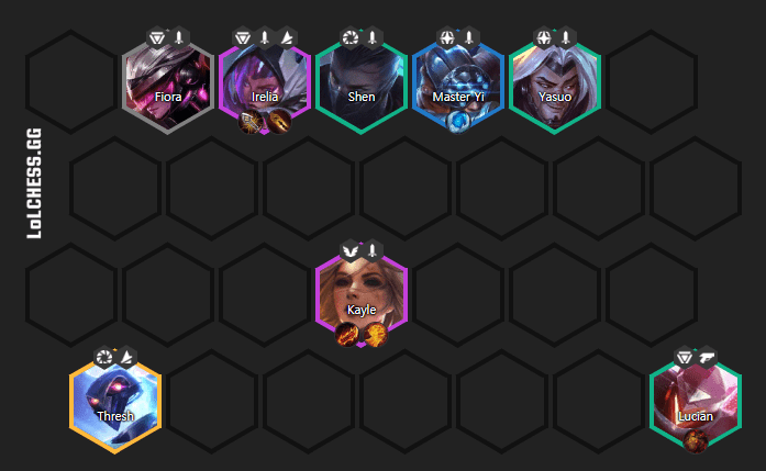 The complete composition at the end of the game