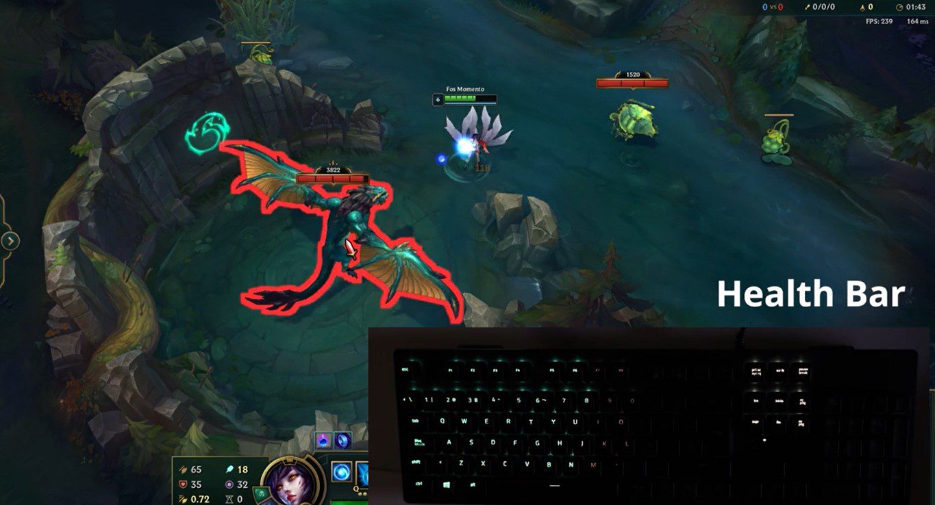 When your champion loses health, the LED will gradually turn off from right to left, corresponding to the health bar display