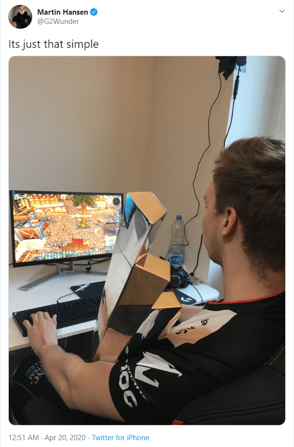 And ran straight to his room to play World of Warcraft while tweeting: 'Pretty simple'