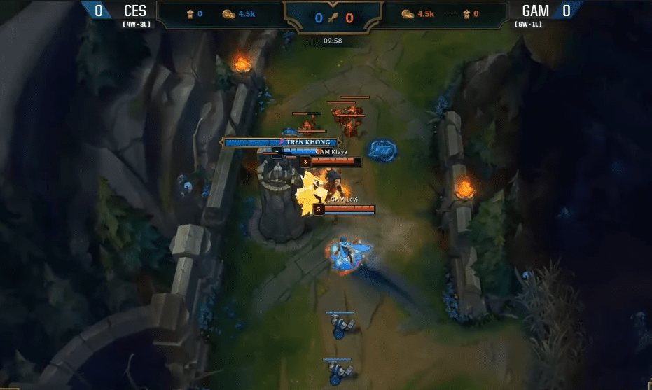 GAM Esports employs early turret diving strategies to neutralize the strength of the opposing top laner early on