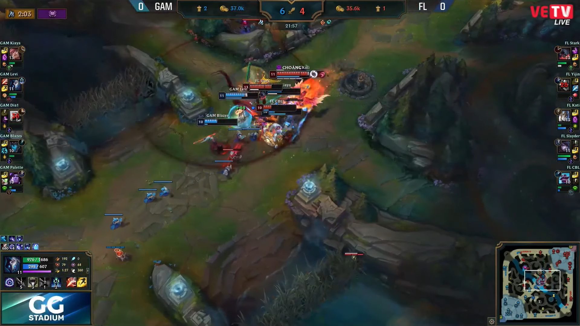 GAM Esports' relatively weak lineup was unexpectedly annihilated in a team fight at the 21st minute, after Team Flash managed to protect their core player and organize a counterattack extremely well, thus securing victory in game 1.
