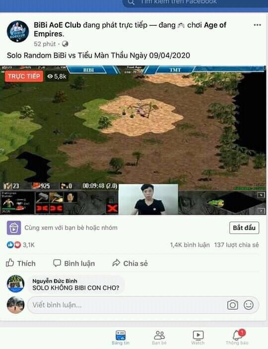 Chim Sẻ Đi Nắng entered the livestream of BiBi to challenge him.
