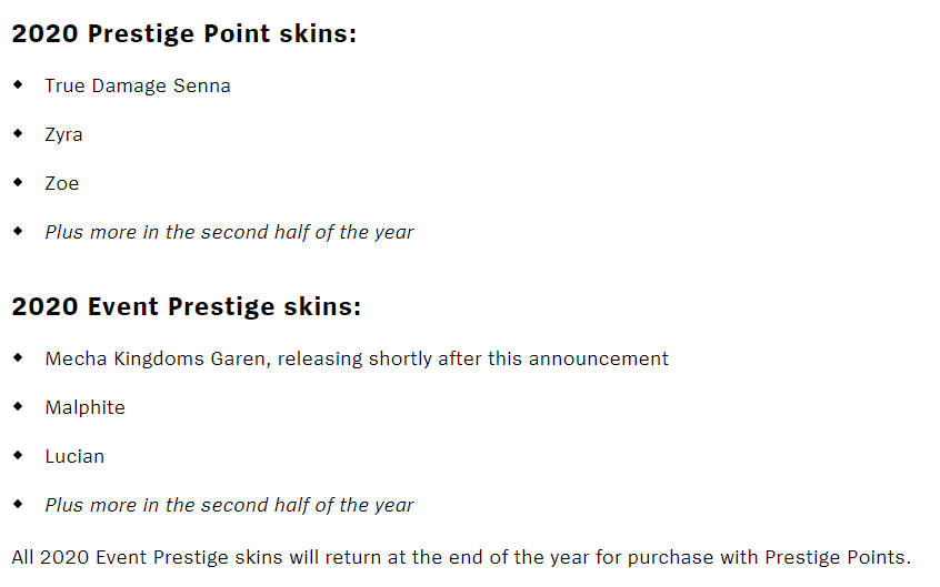 The list of Prestige skins that Riot Games announced at the beginning of the year, 4 out of 6 have been released, Zoe's skin may be the last to come out, leaving only Lucian