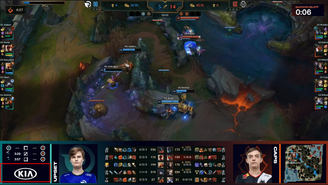 Ads appearing neatly in the tournament's UI keep gamers focused and give organizers something to discuss with sponsors