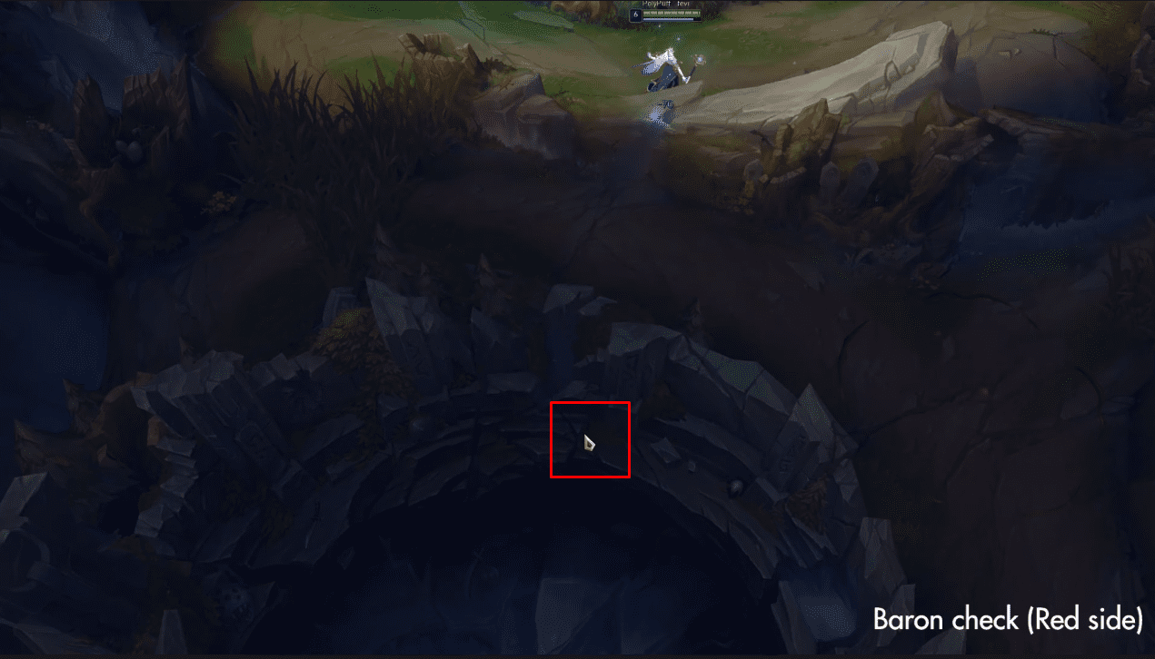 Position and where to place the cursor when wanting to check Baron