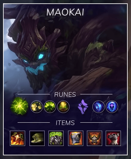 Though the build looks full tank, Maokai can deal extremely high damage