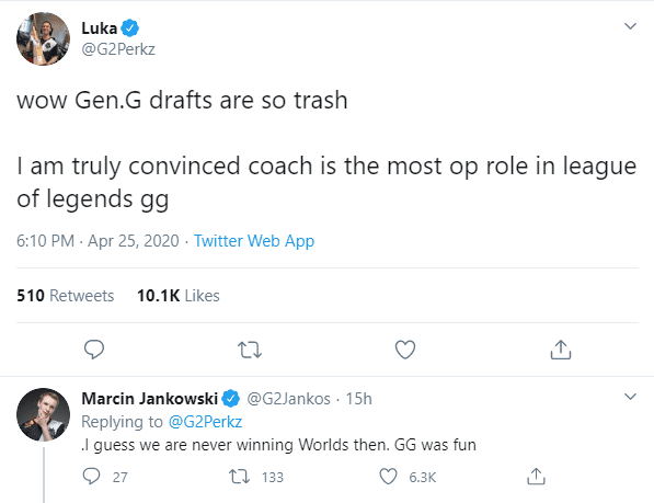According to Perkz, the coach is the most dominant position in League of Legends, not any player.