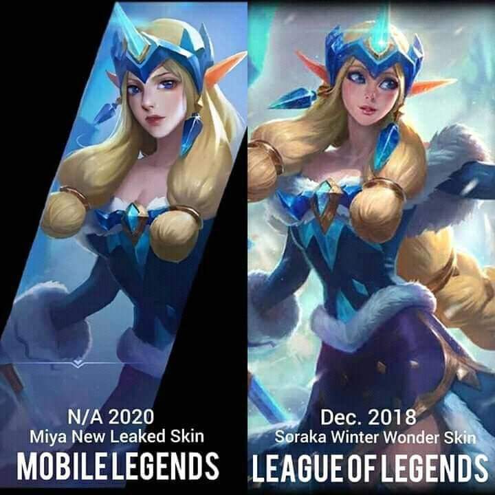 Image comparison of Miya's skin and Soraka's skin