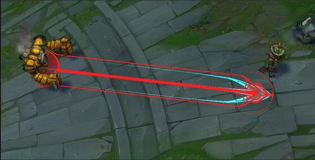 The actual hit range of the Rocket Grab is slightly larger than what's displayed