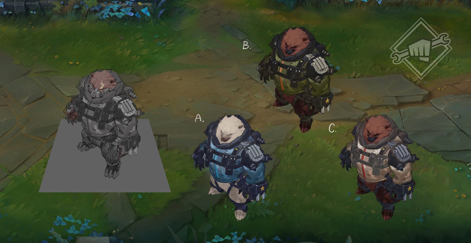 Initial sketches of the reworked Arctic Volibear skin