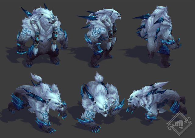 New in-game model of Volibear, very likely the cute icon above is a chibi version of this design